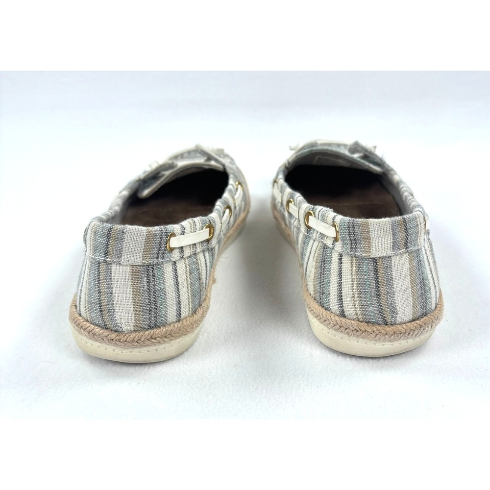 St. John's Bay loafers Fisherman Women 8.5 Blue Striped Canvas Nautical Preppy - Picture 4 of 9